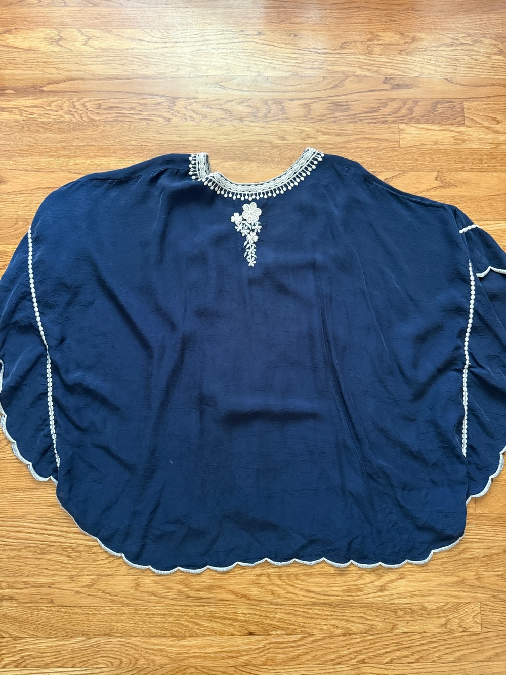 Johnny Was embroidered Georgette poncho tunic top XXL - Picture 7 of 12